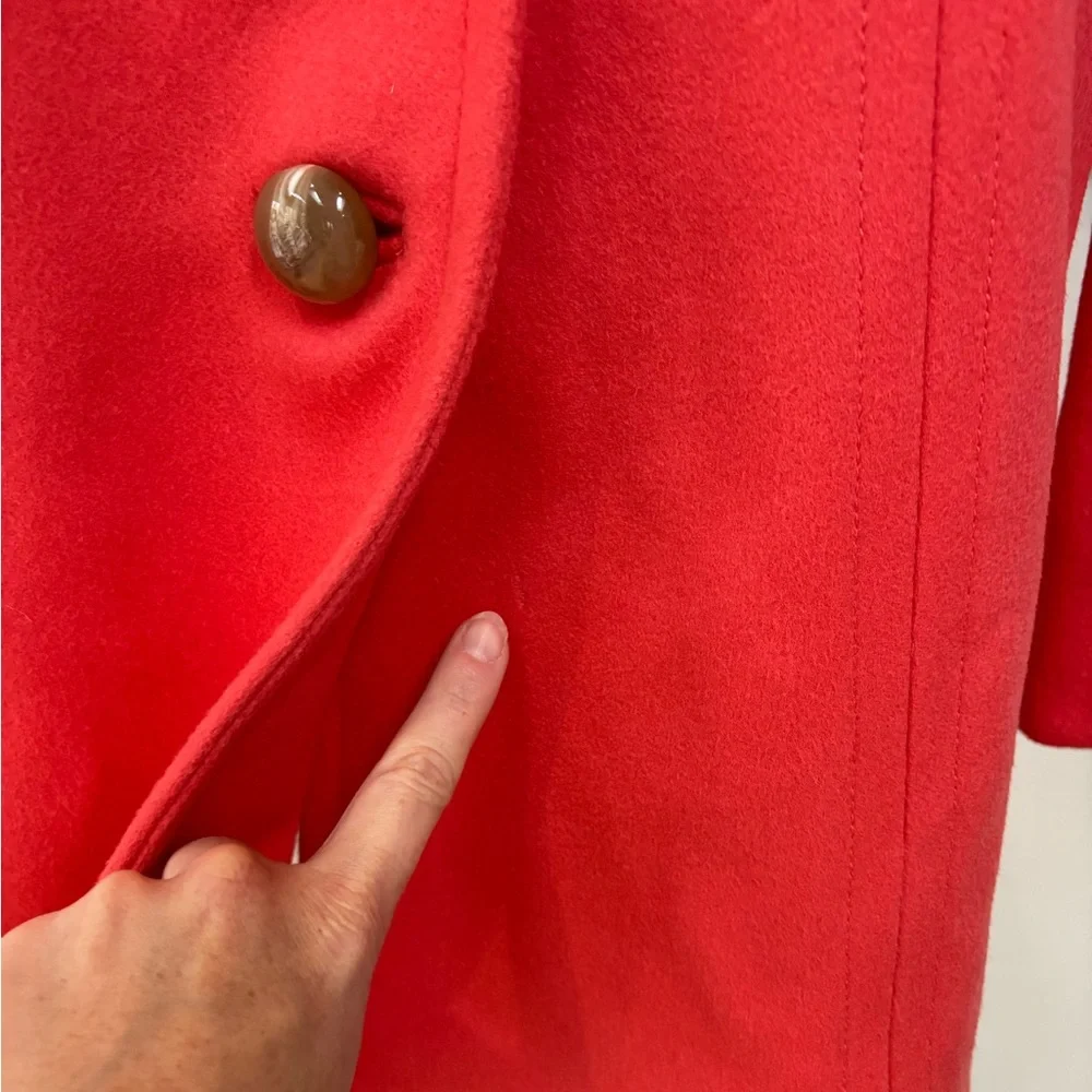 J. Crew coral 100% wool coral Griffin pea coat style 20031 sz 4 $278